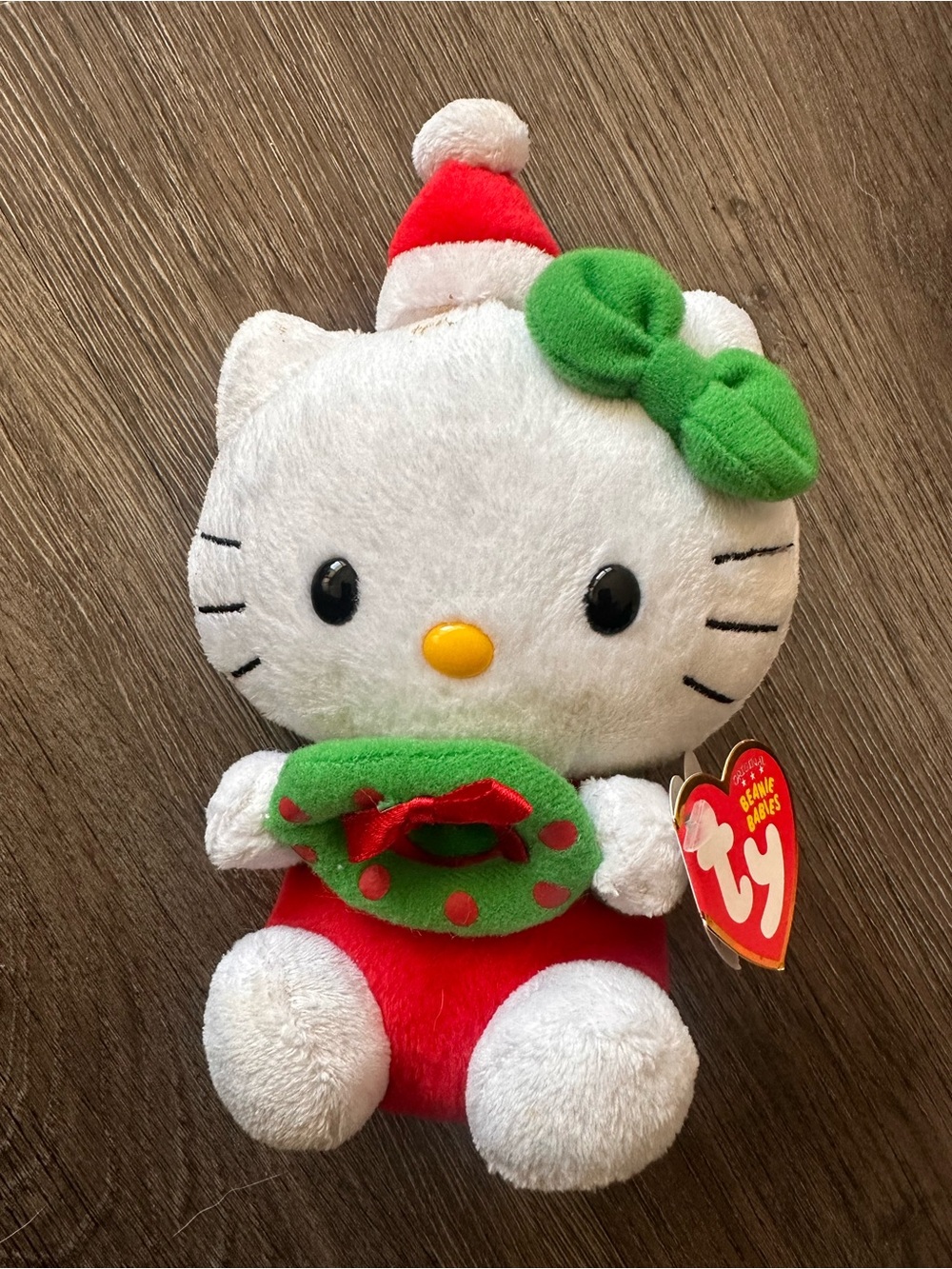 Hello Kitty Plush Toy - White with Red & Green Holiday Accents
